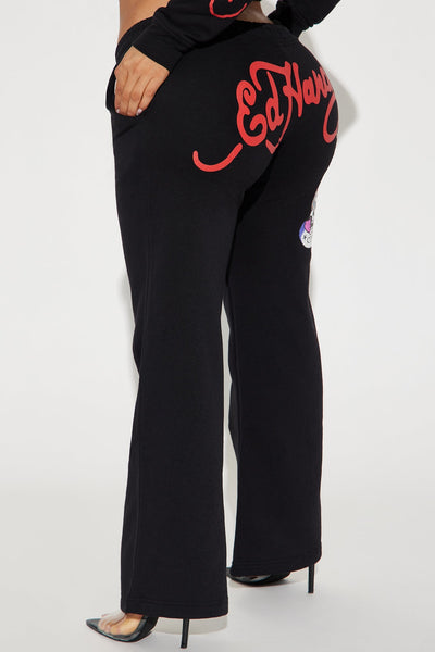 Ed Hardy NYC Wide Leg Pant - Comfortable Black Casual Trousers